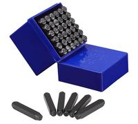 Coolty 36 pezzi da 8 mm con numeri a battita, set di lettere a battita, numeri alfabeto A-Z e numeri 0-9, & per timbratura di metallo, plastica, legno, pelle, fai da te