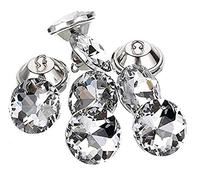 Coolty 60 Pezzi Bottoni Trasparenti con Strass e Cristalli, Bottoni per Tappezzeria con Passanti in Metallo per Cucire, Vestiti, Divano Tappezzeria, Decorazione della Parete, Artigianato, 20mm