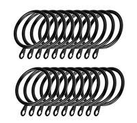 Coolty 60pcs Metallo Anelli Tenda per Tende e Aste(Nero)