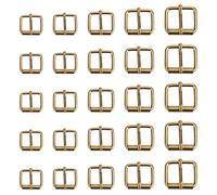 Coolty 75 Pezzi Fibbie a Rullo in Metallo per Borse, Cintura, Cintura, Accessori Fai da Te, 13 mm/16mm/20mm/25mm/32mm
