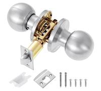 Coolty Pomelli per Porte di Passaggio Maniglia Rotonda Non Bloccante Senza Chiave per Porte Interne Non Bloccanti Porte di Cucina Armadio Dispensa Armadio Corridoio (Argento)