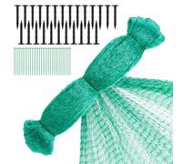 Coolty Rete da giardino 4 x 10 m per piante, frutta, verdura, semi, erba, kit con 40 picchetti e 100 cravatte, copertura per rete per laghetti, rete per piante (verde)
