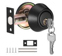 Coolty Set di serrature a cilindro singolo, serratura con chiave di sicurezza per porta d'ingresso (nero)