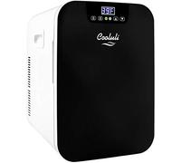 Cooluli Mini Fridge For Bedroom - Car, Office Desk & College Dorm Room - Glass Front & Digital Temperature Control - 12v Small Refrigerator for Food, Drinks, Skincare, Beauty & Breast Milk (Black)