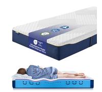 Coolux Sleep Materasso in schiuma fredda, 90 x 200 cm, altezza 25 cm, materasso ortopedico, certificato Öko-Tex, durezza H3, materasso per bambini, con rivestimento, rimovibile e lavabile