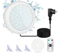 COOLWEST LED Piscina a Immersione 10W con Telecomando RF e Ventosa, Luce IP68 Impermeabile, per Giardino, Laghetto, Acquario Fish Tank, 7m Cavo, 12V 6000K Bianco