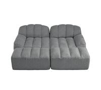 Coolywood Divano modulare a 2 posti a forma di L senza ossi (grigio) | Schiuma 32D ad alta densità, per soggiorno e appartamento, design antiscivolo, tessuto morbido