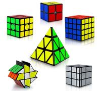 Coolzon 6 Pack Speed Cube Set, Cubo Magico con 2x2x2 3x3x3 4x4x4 Piramide Fenghuolun e Mirror Cubo di velocità- Adesivi PVC Professionali per Bambini/Adulti/Principianti