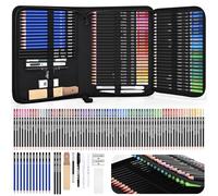 Coolzon Set Artista 96 Pezzi - Valigetta Disegno con Matite da Schizzo, Fusaino, Grafite, Gomma, Coltello, Extensore in Custodia