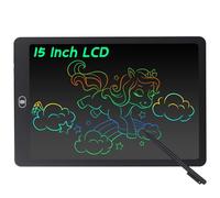 Coolzon Tavoletta Grafica LCD Scrittura Colorato 15 Pollice, Elettronica Lavagna Cancellabile da Disegno con Penna, Portatile Lavagnetta per Bambini Digitale Ewriter con Pulsante Elimina, Nero