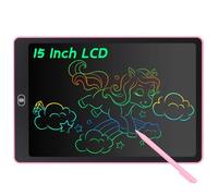 Coolzon Tavoletta Grafica LCD Scrittura Colorato 15 Pollice, Elettronica Lavagna Cancellabile da Disegno con Penna, Portatile Lavagnetta per Bambini Digitale Ewriter con Pulsante Elimina, Pink