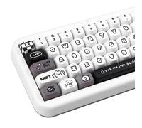 COOMICKEY Copritasti PBT, keycaps profilo MOA, keycaps bianchi e neri, tappi per tasti personalizzati, 131 tasti per tastiera Set di keycap per tastiera 61/64/68/84/87/100/104/108 Cherry MX tastiera