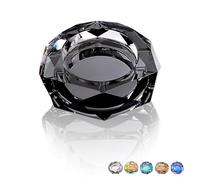 Coomin Posacenere in cristallo K9 da 11,7 cm, nero