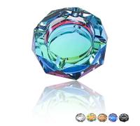 Coomin Posacenere in cristallo, posacenere in vetro per esterni, patio, esterni e interni, posacenere per la casa, per fumatori di erbacce, sigarette, confezione regalo, verde