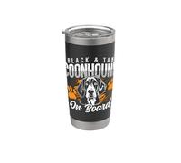 Coonhound nero e marrone chiaro a bordo di Treeing Walker Coonhound Bicchiere termico in acciaio inox doppia parete