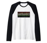 Coool San Francisco California Retro Sunset Typography Maglia con Maniche Raglan