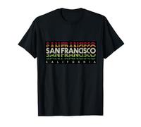 Coool San Francisco California Retro Sunset Typography Maglietta
