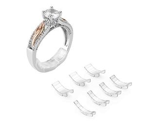 Coopache 18 Pezzi Invisible Ring Size Adjuster 2 Stili Ferma Anello Silicone, 11 Taglie Stringi Anello Invisibile Riduttore Dimensione Anello per Anelli Larghi Uomo e Donna