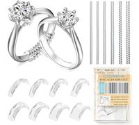 Coopache Ferma Anello Silicone 14 Pezzi Stringi Anellos Invisibile Riduttore Anell Dito Transparente Regolatore di Misura Anelli per Uomo Donna
