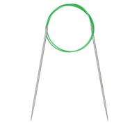 Coopay Ferri da maglia circolari 2,5 mm, ferri da maglia circolari 80 cm in acciaio inossidabile con cavo flessibile, ferri circolari in metallo fissi per lavorare a maglia con lana spessa e fine, per