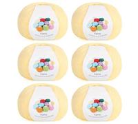 Coopay Filo per Uncinetto, 6 x 45 g, Lana in Acrilico Cotone per Uncinetto, Filato per Maglieria, Lana Gomitoli per Vestiti per Neonati, Sciarpe, Bambole, Granny Squares - Giallo Chiaro