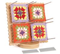 Coopay Granny Square Blocking Board, 20x20cm Legno Blocking Board per Uncinetto Granny Square con 20 Perni in Acciaio Inossidabile, Granny Square Blocking Board in bambù per Uncinetto e Maglia