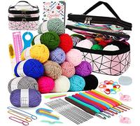 Coopay Kit uncinetto per principianti adulti, 16 colori filati all'uncinetto Amigurumi Kit con istruzioni, kit portatile all'uncinetto strato per principianti Set completo di accessori per uncinetto