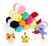 Coopay Lana per Uncinetto, 12 Colori Gomitoli per Principianti, 10g di Gomitolo, Adatta per Uncinetto 2-4 mm, Filato per Lavoro a Maglia e Artigianato
