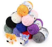 Coopay Lana per Uncinetto, Filato Colorato all'uncinetto 10 x 50g, 5 Lane Morbide Sbiadite per Lavorare a Maglia, Filato per Maglieria a Mano per Principianti e Bambini, lana per Uncinetto e a Maglia