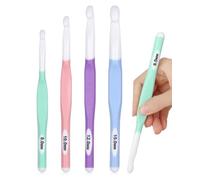 Coopay Set di 4 uncinetti grandi, dimensioni 8,0 mm, 10 mm, 12 mm, 15 mm, uncinetti più lunghi con testa in ABS, manico all'uncinetto in TPR, uncinetto ergonomico Chunky per lana spessa, tappeti