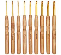 Coopay Set di uncinetti leggeri, caldi in bambù per principianti, uncinetti ergonomici in legno per mani artritiche, idea regalo per amanti dei crchet