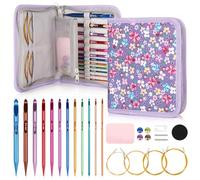 Coopay Set di uncinetti tunisini con cavo, uncinetto intercambiabile in alluminio da 15,2 cm, uncinetti ergonomici per gli amanti del crochet tunisino, aghi da crochet lunghi e leggeri da 3