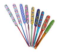 Coopay Set di Uncinetto Fiore, 9 pezzi Uncinetti Ergonomici, Impugnatura Morbida, Leggeri Ganci in Alluminio e Motivo Floreale, Manici Rotondi, Dimensioni Codificate, Uncinetto Solido