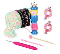Coopay Set per maglieria francese con lana e rocchetto di legno, per adulti e bambini, kit per maglieria, kit per lavori a maglia, kit per principianti per lavori a maglia francese