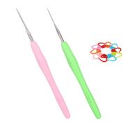 Coopay Uncinetti 0,75 e 1,0 mm - 2 Piccoli Uncinetti con Impugnatura Morbida TPR per Punte, Pizzo, Fine Ergonomici