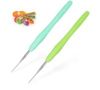 Coopay Uncinetti da 0,5 e 0,6 mm - 2 Piccoli Uncinetti per Punte e Pizzo con Impugnatura Morbida, Ergonomici in TPR
