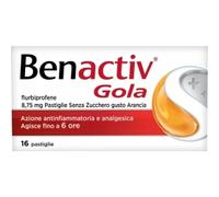 Cooper - Benactiv Gola Gusto Arancia Senza Zucchero - Trattamento Per Il Mal Di Gola 16 Pastiglie