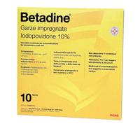 Cooper Betadine 10 Garze Impregnate 10X10 cm - Disinfettante Per Cute Lesa