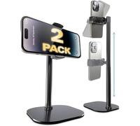 COOPER ChatStand 2-Pack - Supporto per cellulare regolabile in altezza per scrivania | Ruotabile, inclinabile, supporto telescopico 9-14" per visualizzazione a livello occhi (Nero notte, 2 pz)