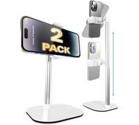 COOPER ChatStand 2-Pack - Supporto per cellulare regolabile in altezza per scrivania | Ruotabile, inclinabile, supporto telescopico 9-14" per visualizzazione a livello occhi (Bianco Ghiaccio, 2 pz)