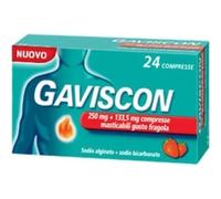 Cooper Gaviscon 250 mg + 133,5 mg Gusto Fragola - 24 Compresse Masticabili Per Contrastare Il Bruciore Di Stomaco