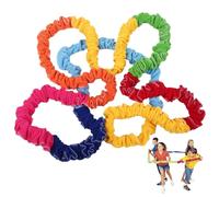 Cooperative Stretchy Band Elastic 118.11 in colorato Tug portatile Tug of War Rope Resistente alle spalle Accessori per esterni per le attività di gruppo Games, si adatta a 4 persone
