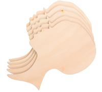 COOPHYA 10 Pezzi Ritagli di Legno Non Finiti a Forma di Testa di Donna Africana per Lavoretti Creativi, Materiale Sintetico, Facili da Dipingere, per Feste e Decorazioni