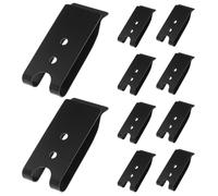 COOPHYA 12 Pezzi Clip da Cintura in Ferro Nero Design a Due Fori per Clip di Fissaggio Sicuro e Superficie Liscia, Adatta per Sport All'aperto e Viaggio