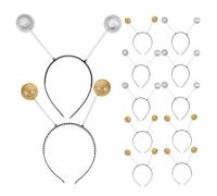 COOPHYA 12 pezzi di cerchietti alieni: copricapi marziani con antenna - accessori per costumi spaziali - cerchietti per capelli con orecchie da alieno, per travestimenti e feste