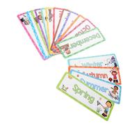 COOPHYA 16 Pezzi Carte Flash Inglese Mesi e per Didattici per Asilo e Decorazione Classe Supporto Interattivo per Apprendimento Linguistico e Memoria