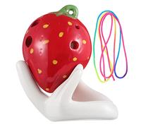 COOPHYA 1set Ocarina Ceramica Forma Di Fragola Per Ragazzo Ragazza Strumento Musicale Con Supporto e Spartito Gioco Educativo Per Insegnare La Musica Ai Piccoli Musicisti