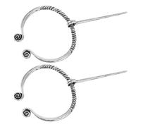 COOPHYA 2 Pezzi Spilla Penannulare Vichinga Vintage in Lega, Fibbia per Mantello e Scialle, per Donna e Appassionati di Storia, per Uso Quotidiano ed Eventi a Tema, D-288 Argento Antico