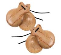COOPHYA 2pezzi Castagnette Legno Per Strumento Musicale Orff Per Danza e Percussione Giocattolo Cognitivo Per Sviluppo Ritmo e Creatività Per Scuole e Attività Musicali Sicure e
