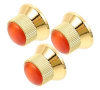 COOPHYA 3pezzi Knobs Per Chitarra Elettrica e Basso Controllo Volume e Tono Metallo Design Campana Con Rossa Facile Da Installare Sostituzione Per Strumenti Musicali